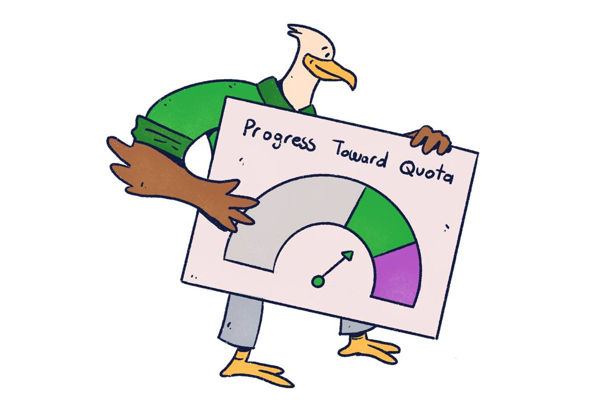 Tracking sales quota illustration